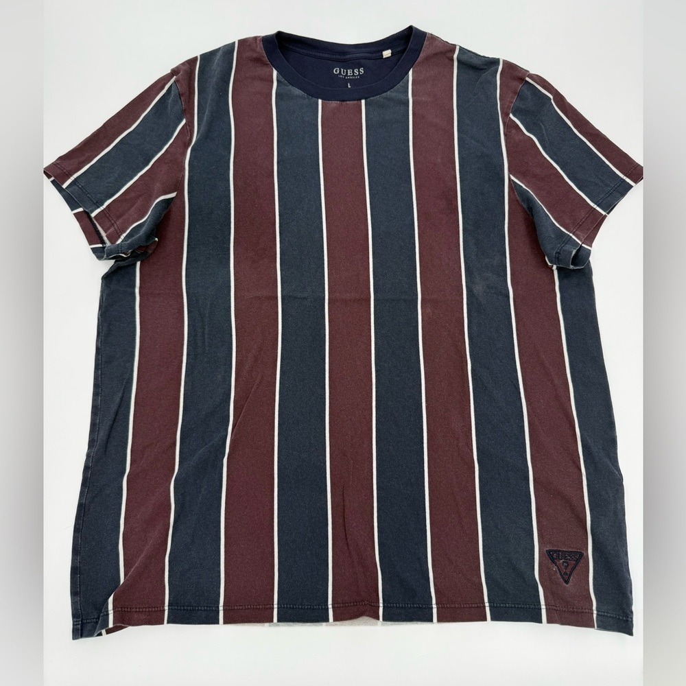 GUESS Classic Multicolor Striped Tee - Size Men’s Large